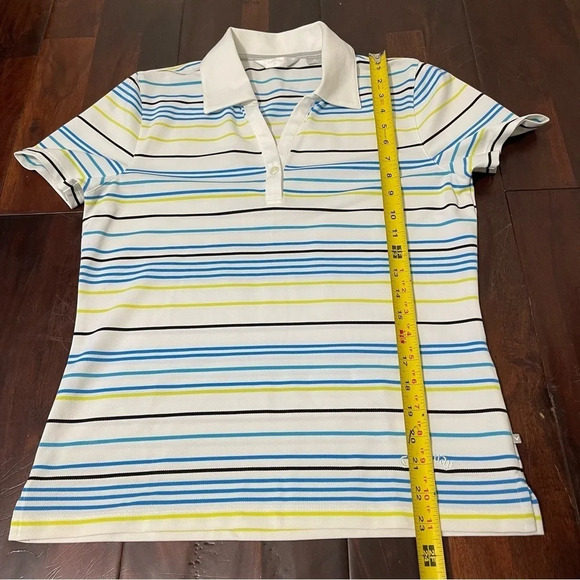 Callaway Short Sleeve Polo Shirt Women’s Medium Golf Pickleball Striped - Picture 6 of 8